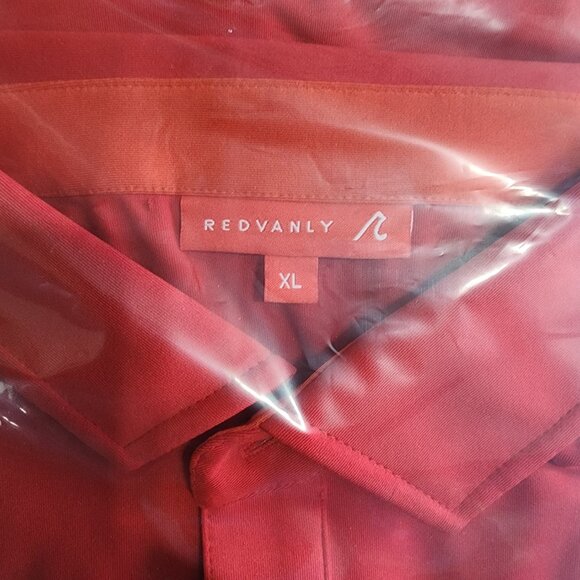 Redvanly Mens Polo Shirt XL Red Blue Golf Performance Evans Rio NWT New - Picture 6 of 7